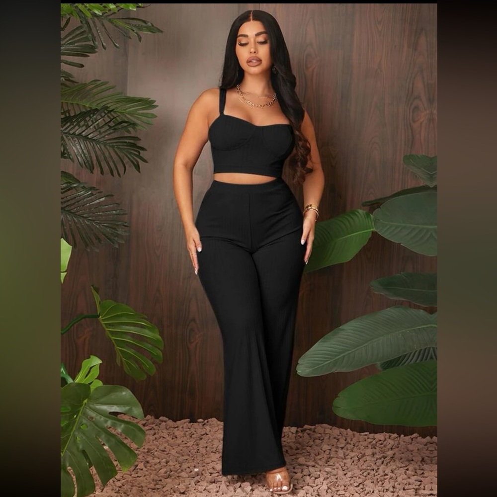 Rib Knit Cami Top & Pants Set
